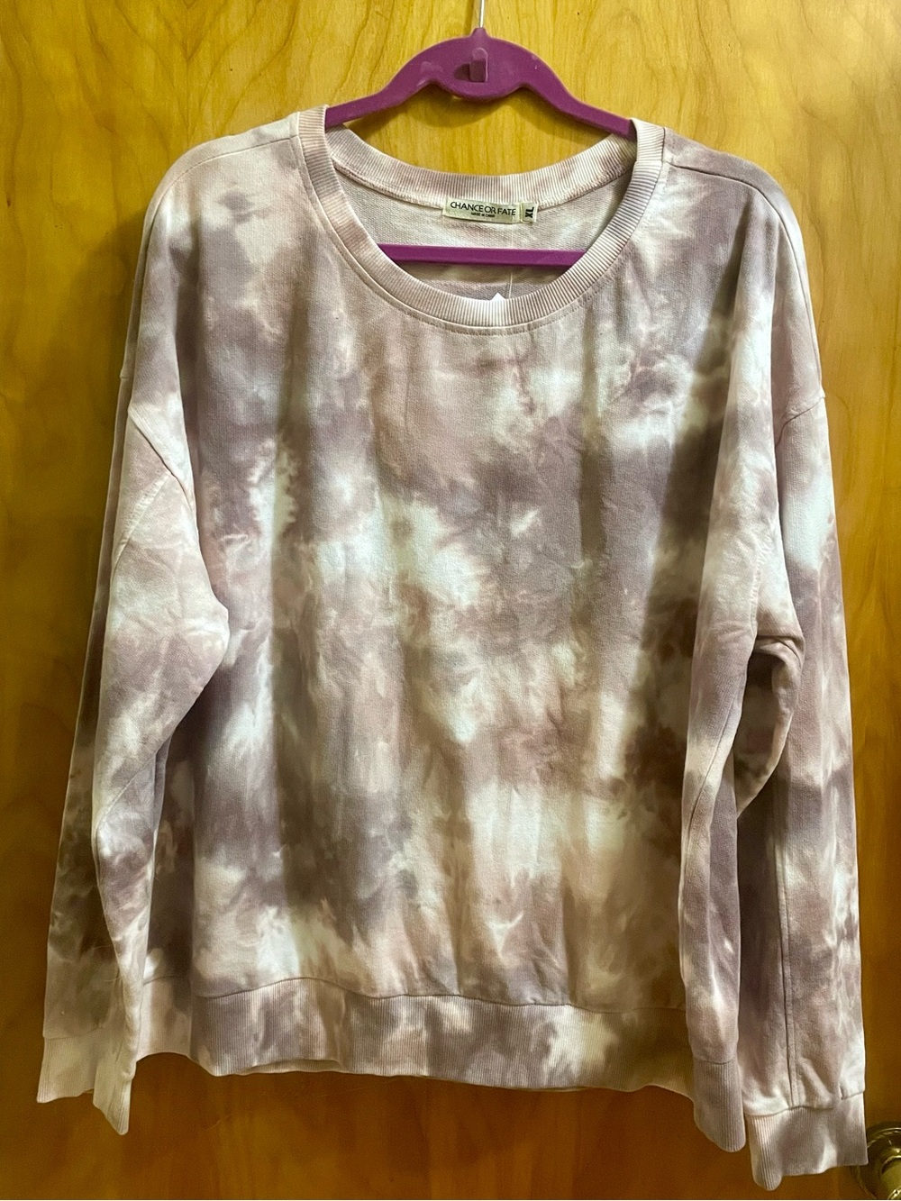 Chance or Fate Mauve and Cream Tie-Dye Crewneck Sweatshirt